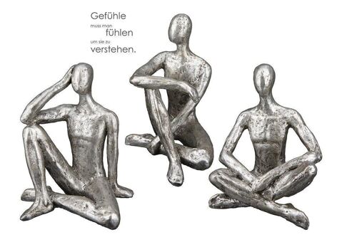Poly Skulptur "Relaxing" silber VE 3 so1575