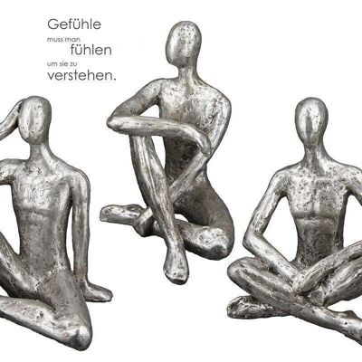 Poly sculpture "Relaxing" silver VE 3 so1575