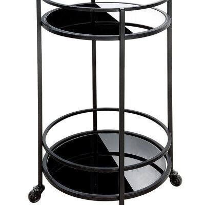 Metal glass trolley "Straight" black1585