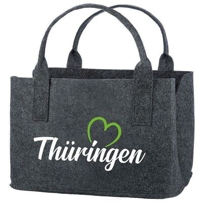Felt bag "Thuringia" with green heart VE 41643