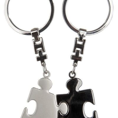 Metal set of 2 key ring puzzle pieces VE 61669