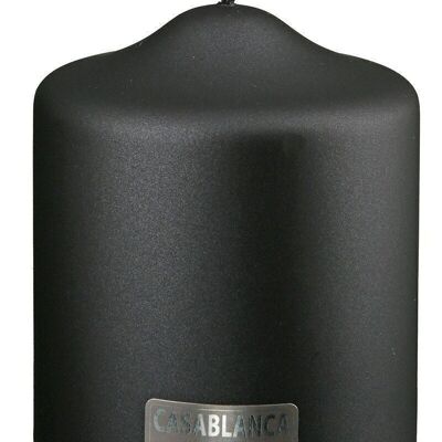 Pillar candle, black, metallic VE 61723