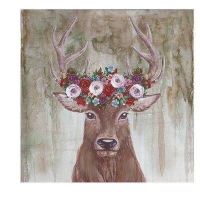 Picture of a deer with a wreath of flowers VE 21770