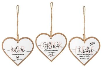 Suspension MDF coeur "amour/bonheur/nous" VE 24 so1779 1