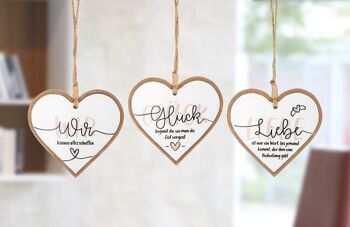 Suspension MDF coeur "amour/bonheur/nous" VE 24 so1779 2