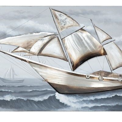 3D picture "sailing boat" with aluminum elements 150x1001787