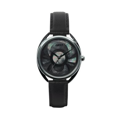 CALYPSO NOIRE women's watch ink black (leather)