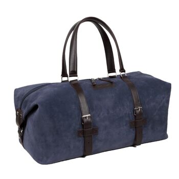 Sac en cuir cousu artisanal bleu (AC-TRAVEL-4080SER-AZUL-OR) 4