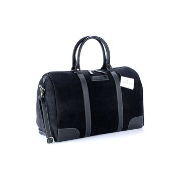 Sac en daim cousu artisanal noir (AC-TRAVEL-OR-4100-NEGRO) 4