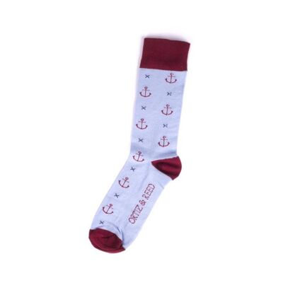 Patterned socks with blue fantasy fabric (SOC-OR-ANCLAS)