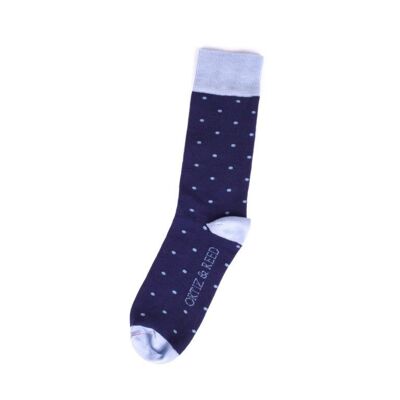 Gemusterte Socken mit blauem Fantasiestoff (SOC-OR-POINT)