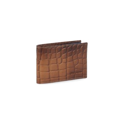 Leather wallet with cognac color RFID anti-theft system (AC-OR-COCO-386-COGNAC)