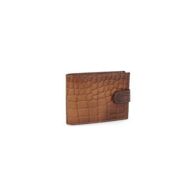 Leather wallet with cognac color RFID anti-theft system (AC-OR-COCO-425-COGNAC)