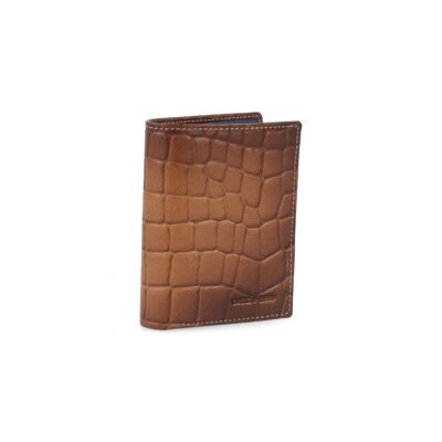 Cognac color leather wallet with RFID anti-theft system (AC-OR-COCO-864-COGNAC)
