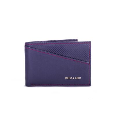 Blue leather wallet with RFID anti-theft system (AC-OR-MEXICO-386-AZUL)