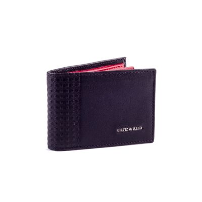 Black engraved pattern leather wallet (AC-OR-SCOTT-385-NEGRO)