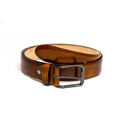 Smooth tan leather belt (B-AHOBAR-CUERO)