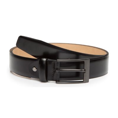 Cintura liscia in pelle nera (B-BARNEYS-NEGRO)