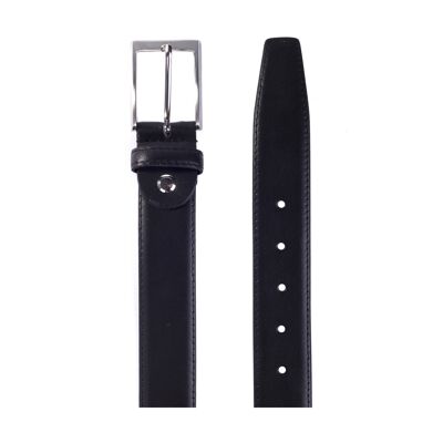 Ceinture en cuir noir fini à la main (B-BECKET-NEGRO)