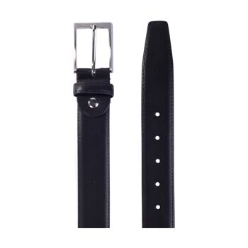 Ceinture en cuir noir fini à la main (B-BECKET-NEGRO) 1