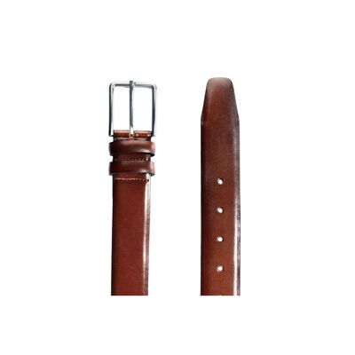 Ceinture en cuir finition main couleur cognac (B-BIXTON-COGNAC)