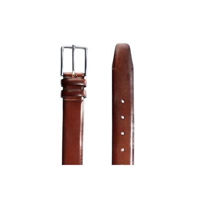 Cognac-colored hand-finished leather belt (B-BIXTON-COGNAC)