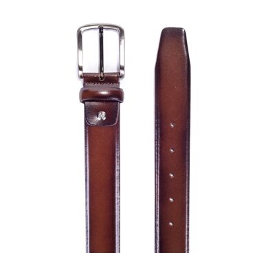Cinturón de piel liso color cuero (B-BOFIC-CUERO)