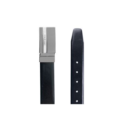Black hand-finished leather belt (B-BREDA-NEGRO)