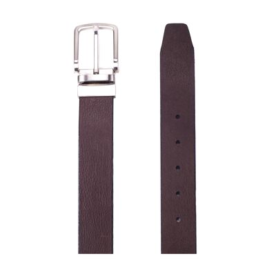 Ceinture réversible en cuir verni noir-chocolat (B-CHARSAU35-NEGRO-CHOCOLAT)