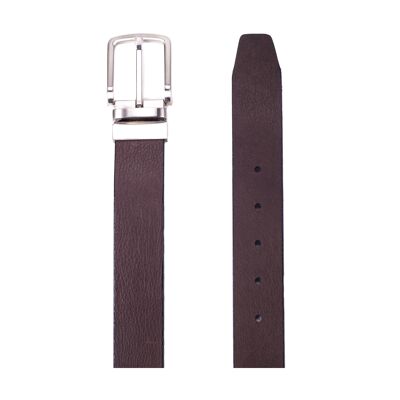 Reversible black-chocolate patent leather belt (B-CHARSAU35-NEGRO-CHOCOLATE)