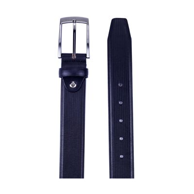 Black padded construction leather belt (B-CRAY-NEGRO)