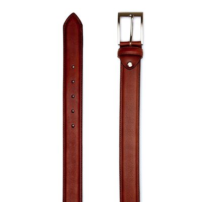 Castagna-colored hand-finished leather belt (B-GRETEL-CASTAGNA)