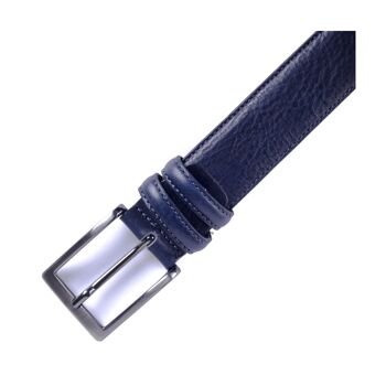 Ceinture en cuir avec coutures marine (B-LISATO-MARINO) 3