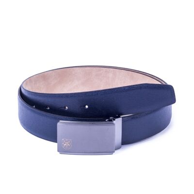 Cintura in pelle finitura piatta colore blu (B-MONTANA-BLU)