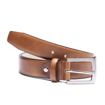 Leather belt hand-finished leather color (B-PULCER-CUERO)