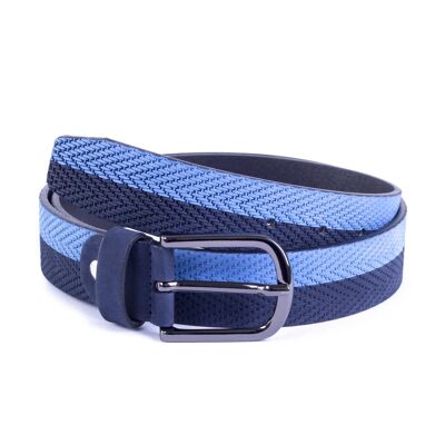 Cintura in suede blu-grigio rifinita a mano (B-SELINO-AZUL-07120-0779)
