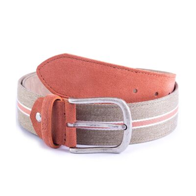 Hand-finished coral suede belt (B-SINTA-CORAL)