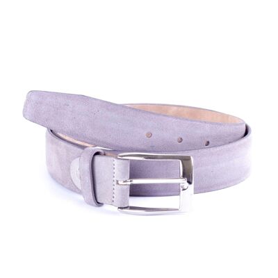 Cinturón de ante liso color gris (B-STRAUSS-GRIS-260)