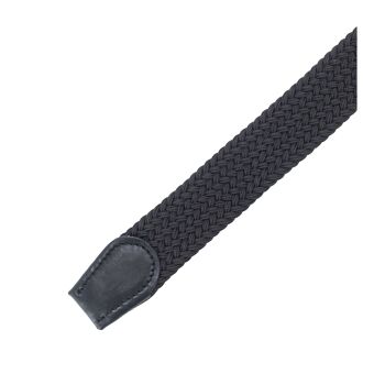 Ceinture élastique tressée noire (B-TREHAN-BLACK) 3