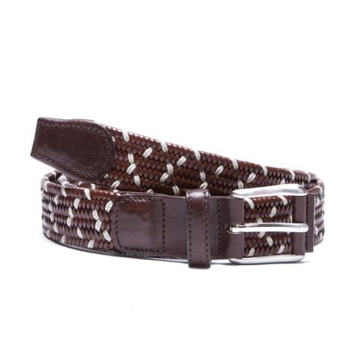 Brown braided braided belt (B-TRENIL-MARRON)