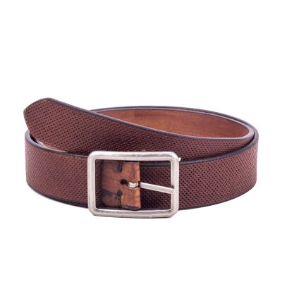 Leather belt hand-finished leather color (B-VACUL-CUERO)