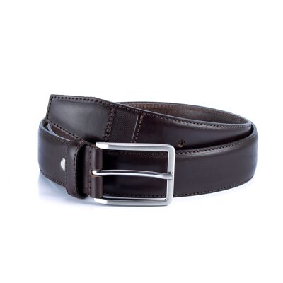 Brown engraved pattern leather belt (B-VAFLAG-MARRON)