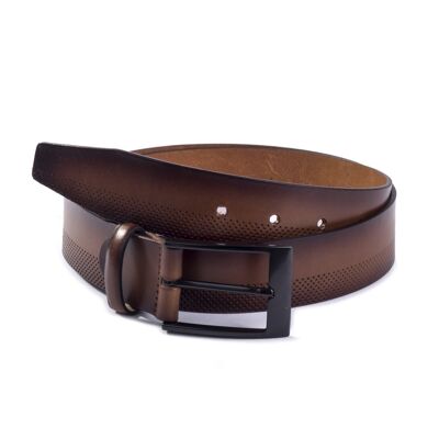 Leather belt leather color chopped finish (B-VAPIC-CUERO)