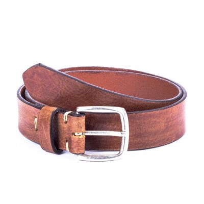Leather belt hand-finished leather color (B-VASEBO-CUERO)