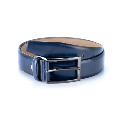 Navy hand-finished leather belt (B-VRILO-NAVY)