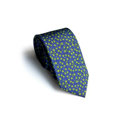Grüne handveredelte bedruckte Krawatte (TIE-00009)