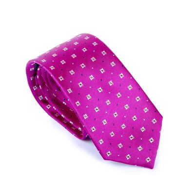 Cravatta stampata multicolore rifinita a mano (TIE-75539)