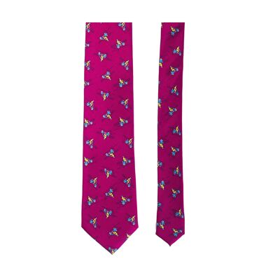 Red hand-finished print tie (TIE-HENRI-RED)