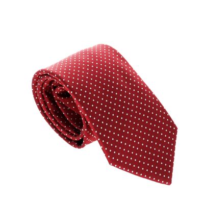 Cravatta rossa con stampa rifinita a mano (TIE-SHELP-36)