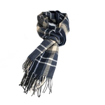 Blue and gray checkered scarf (BUF-ELGA-BLUE-GREY)